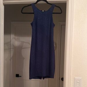 Elegant Navy Blue Sleeveless Dress